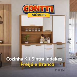 Cozinha Kit Sintra Indekes Freijó e Branco